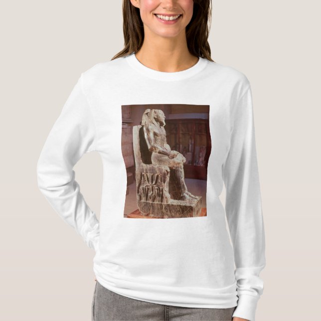 Camiseta A estátua de Khafre enthroned (Frente)