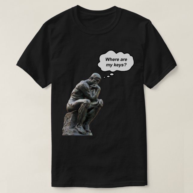 Camiseta A estátua mais engraçada do Rodin - Onde estão as  (Frente do Design)
