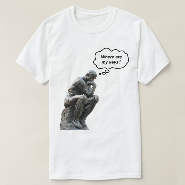 Camiseta A estátua mais engraçada do Rodin - Onde estão as  (Frente do Design)