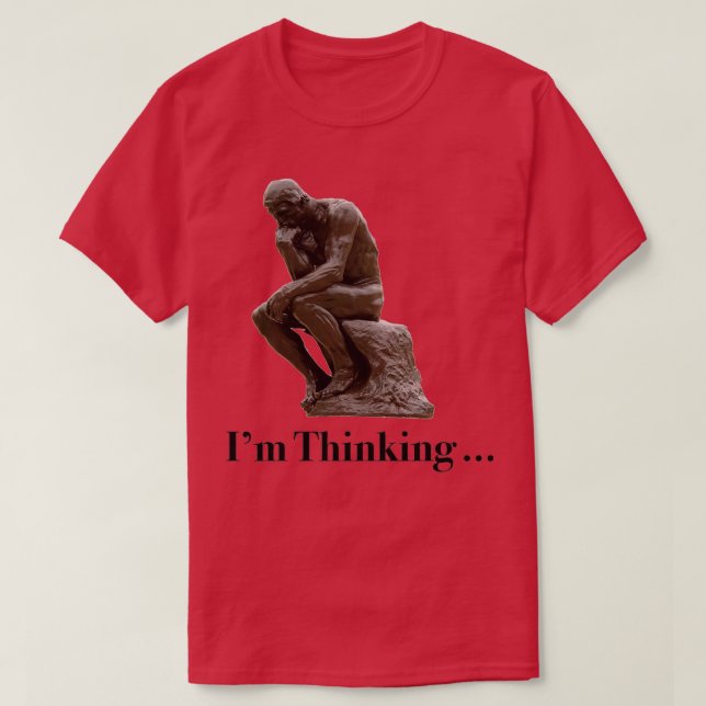 Camiseta A estátua Thinker (Frente do Design)