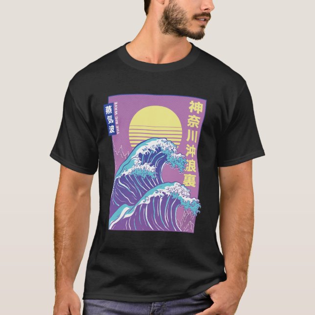 Camiseta A estética Vaporwave, a grande onda (Frente)