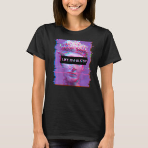 Camiseta A Estética Vaporwave David Statue Life É Uma Falha