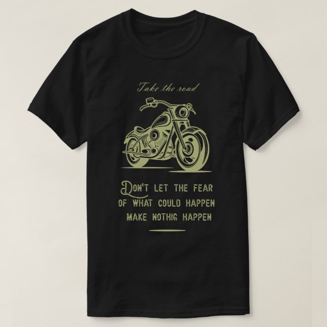 Camiseta A estrada, um design de motocicleta. (Frente do Design)
