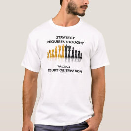 Camiseta A estratégia exige a observação das táticas do