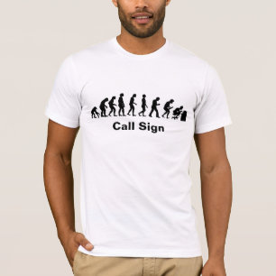 Camiseta A evolução de rádio amadora mostra em silhueta