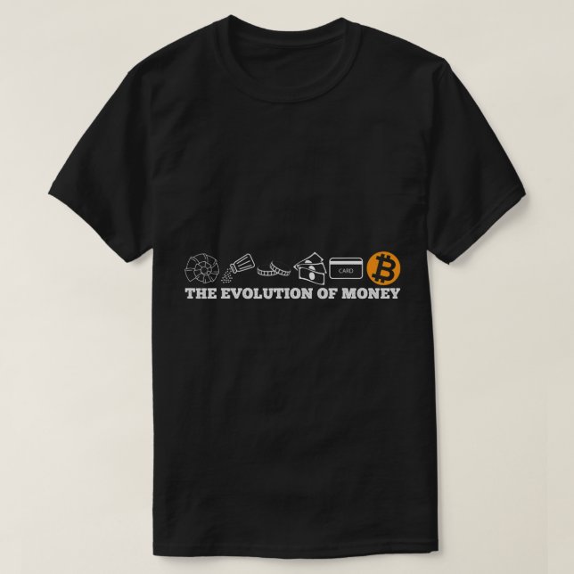 Camiseta A evolução do dinheiro bitmoney btc crypto cryptoc (Frente do Design)
