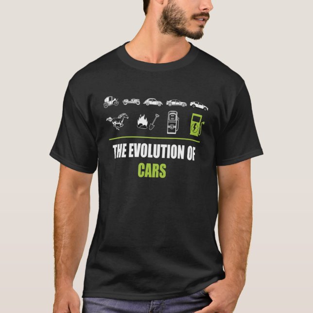 Camiseta A Evolução dos Carros Elétricos (Frente)