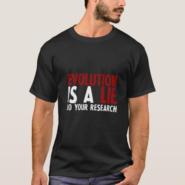 Camiseta A Evolução é Falsa Faça Sua Pesquisa (Frente)