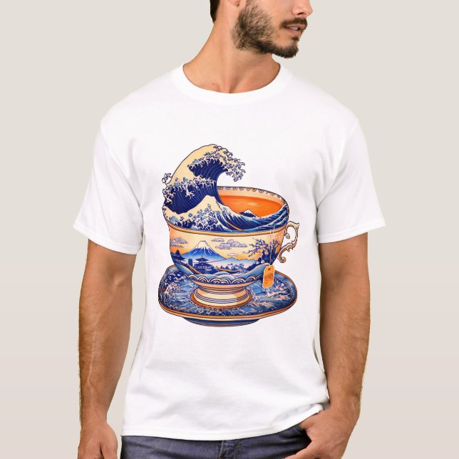 Camiseta A Excelente Wave Tea Cup (Frente)