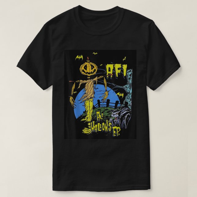 Camiseta A.F.I. Todos os E.P. de Hallow. (Frente do Design)
