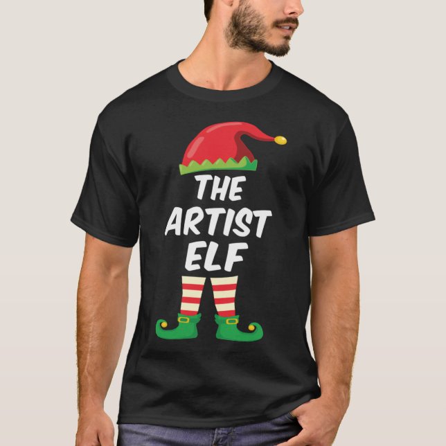 Camiseta A Família Artista Elf Correspondendo Engraçada Cos (Frente)