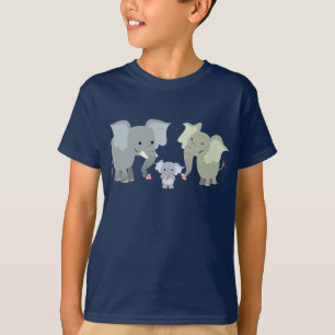 Camiseta A família bonito do elefante dos desenhos animado