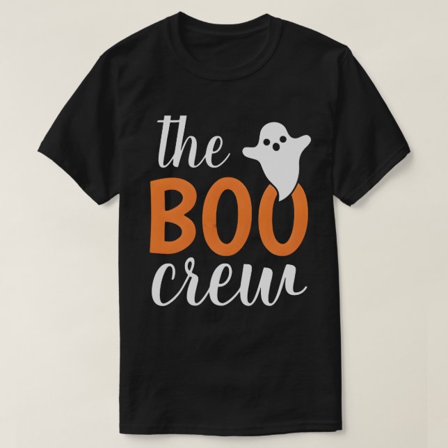 Camiseta A Família Boo Crew Orange Halloween Combina (Frente do Design)