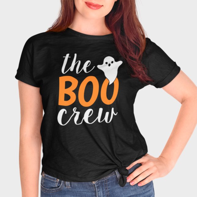 Camiseta A Família Boo Crew Orange Halloween Combina (Criador carregado)