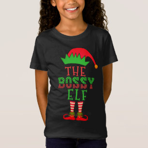 Camiseta A Família Bóssy Elf de Natal Correspondendo Paja