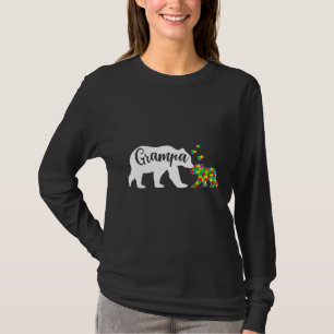 Camiseta A Família de Consciência de Autismo do Urso Grampa