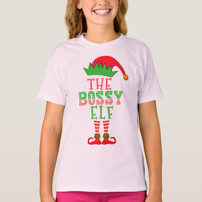 Camiseta A Família de Natal Bóssy Elf Matando Pajama (Frente)