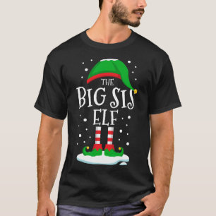 Camiseta A Família de Natal do Big Sis Elf que Corresponde