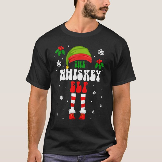 Camiseta A Família De Natal Whisky Elf Correspondendo Ao Xm (Frente)