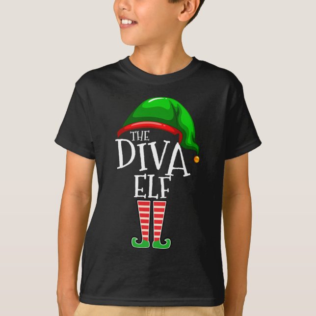 Camiseta A família Diva Elf, que combina com o presente de  (Frente)