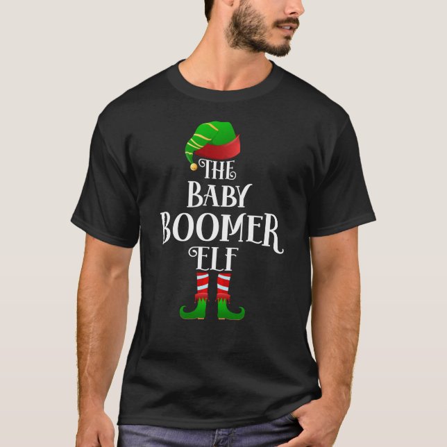 Camiseta a família do bebê "baby boomer elf Matching Family (Frente)