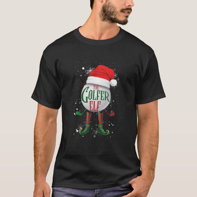 Camiseta A Família do Elf de Golfer de Natal Correspondente (Frente)