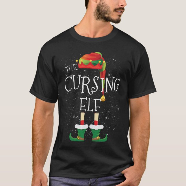 Camiseta A Família Elf A CURSAR O Grupo De Natal Engraçado (Frente)