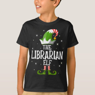 Camiseta A Família Elf Bibliotecária Correspondendo ao Nata