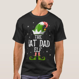 Camiseta A Família Elf do Pai Gato Correspondendo ao Natal