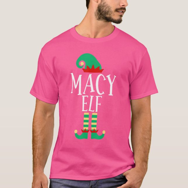 Camiseta A Família Macy Elf Correspondendo ao pijama de Nat (Frente)