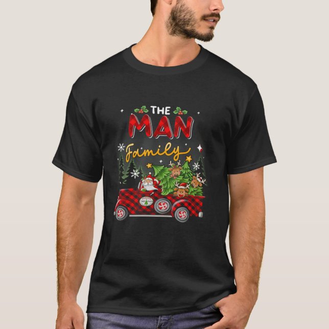 Camiseta A Família Man Family Christmas Mating Pajamas Grou (Frente)
