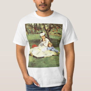 Camiseta A família Monet no seu jardim Edouard Manet