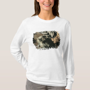 Camiseta A família santamente em torno de um fogo,