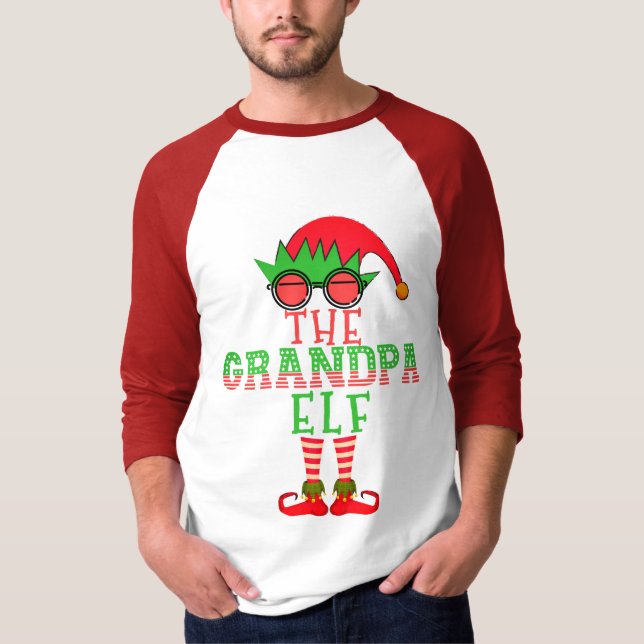 Camiseta A Família Vovô Elf Correspondendo ao Natal Pajama (Frente)