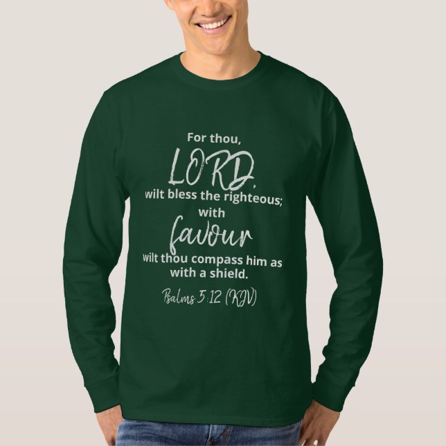 Camiseta A favor dos salmos de DEUS 5:12 (KJV) (Frente)