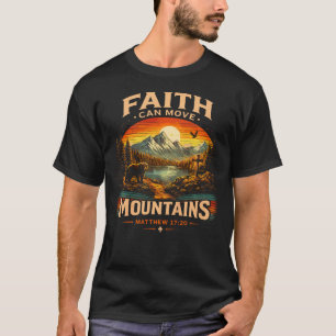 Camiseta A Fé Move Montanhas Mateus 1720 Versículo da Bíbli