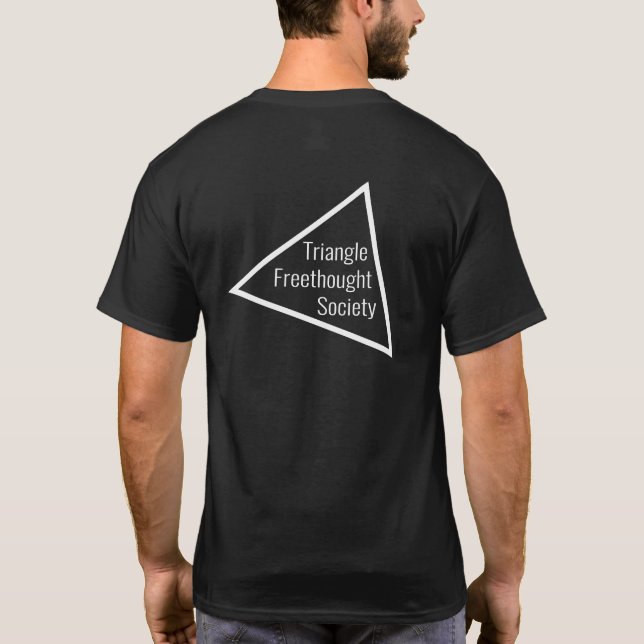 Camiseta A fé não é uma virtude (escura) (Verso)