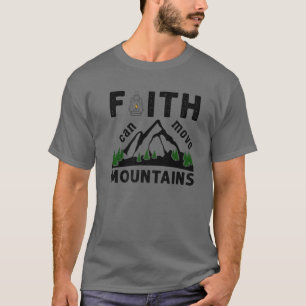 Camiseta A Fé Vintage Mover Montanhas Verso Bíblia
