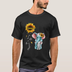 Camiseta A Felicidade Do Girassol Elefante Está Sendo Crist