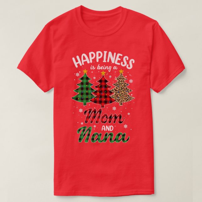 Camiseta A felicidade dos homens é ser mãe e leopardo-mama (Frente do Design)