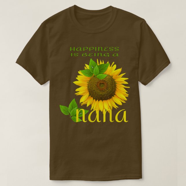 Camiseta A Felicidade Dos Homens É Ser Uma Nana Sunflower L (Frente do Design)