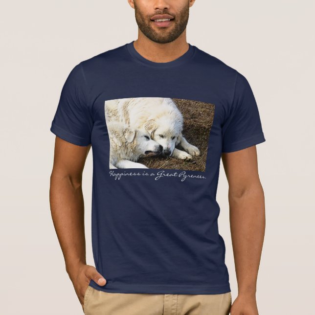 Camiseta A felicidade é grandes Pyrenees (Frente)