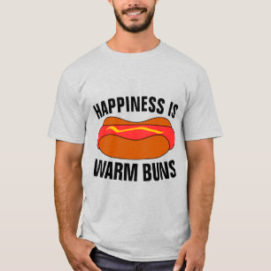 Camiseta A FELICIDADE É PEDAÇOS QUENTES, T-Shirts Engraçada