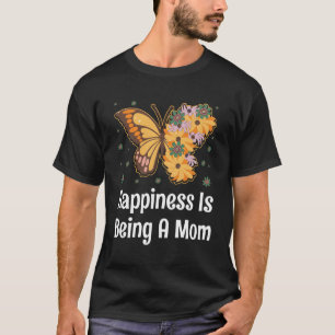 Camiseta A Felicidade É Ser Mãe Dia de as mães Familiar Pai