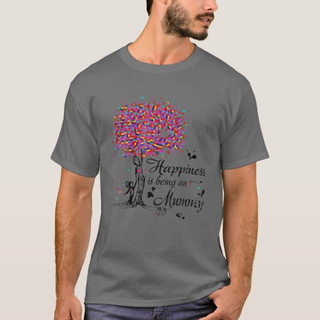 Camiseta A Felicidade É Ser Um Dia de as mães Da Mamãe Gi (Frente)