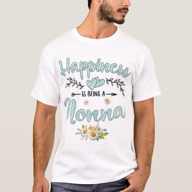 Camiseta A Felicidade É Ser Uma Deco De Flores De Margarida (Frente)