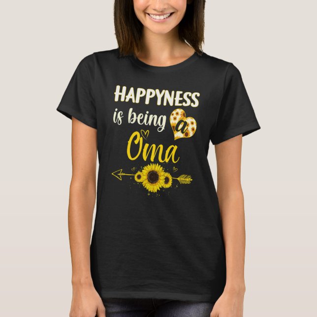 Camiseta A Felicidade É Ser Uma Mãe De Avó Sunflower (Frente)