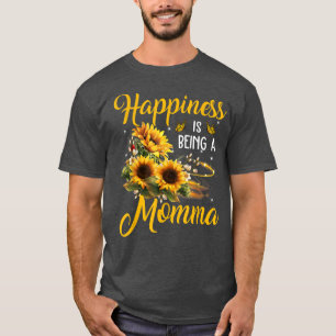Camiseta A felicidade é ser uma Momma Girassol Grande