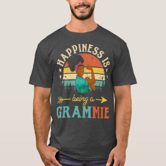Camiseta A felicidade é ser uma mulher avó africana negra