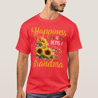 Camiseta A felicidade é ser uma vovó, amantes de girassol, 